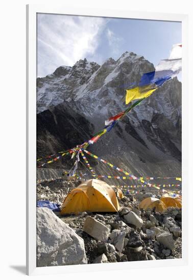 Tents of Mountaineers Along Khumbu Glacier, Mt Everest, Nepal-David Noyes-Framed Premium Photographic Print