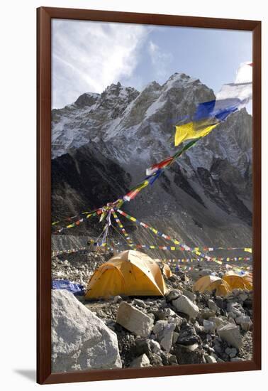 Tents of Mountaineers Along Khumbu Glacier, Mt Everest, Nepal-David Noyes-Framed Premium Photographic Print