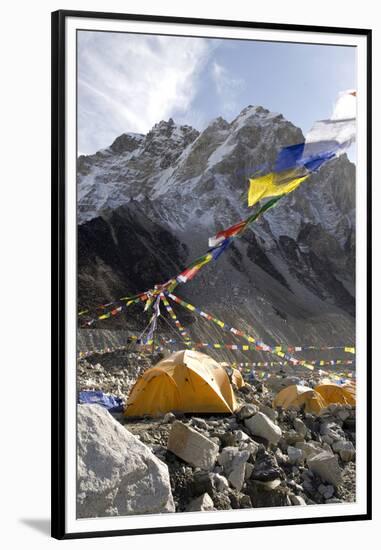 Tents of Mountaineers Along Khumbu Glacier, Mt Everest, Nepal-David Noyes-Framed Premium Photographic Print