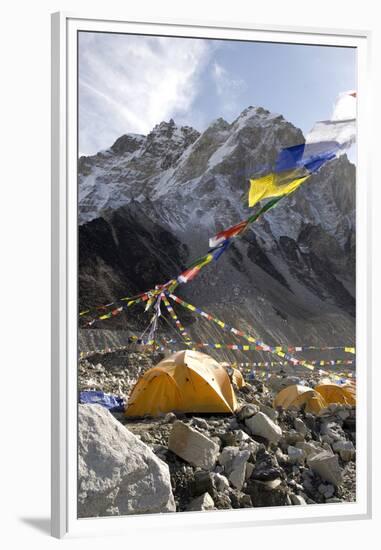 Tents of Mountaineers Along Khumbu Glacier, Mt Everest, Nepal-David Noyes-Framed Premium Photographic Print