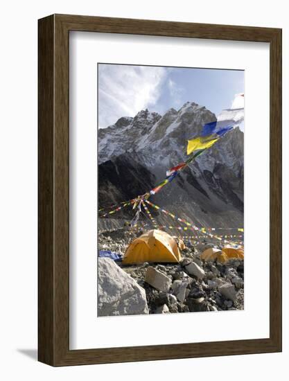 Tents of Mountaineers Along Khumbu Glacier, Mt Everest, Nepal-David Noyes-Framed Photographic Print