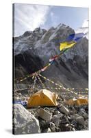 Tents of Mountaineers Along Khumbu Glacier, Mt Everest, Nepal-David Noyes-Stretched Canvas
