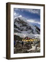 Tents of Mountaineers Scattered Along Khumbu Glacier, Base Camp, Mt Everest, Nepal-David Noyes-Framed Photographic Print