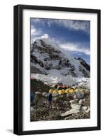 Tents of Mountaineers Scattered Along Khumbu Glacier, Base Camp, Mt Everest, Nepal-David Noyes-Framed Photographic Print