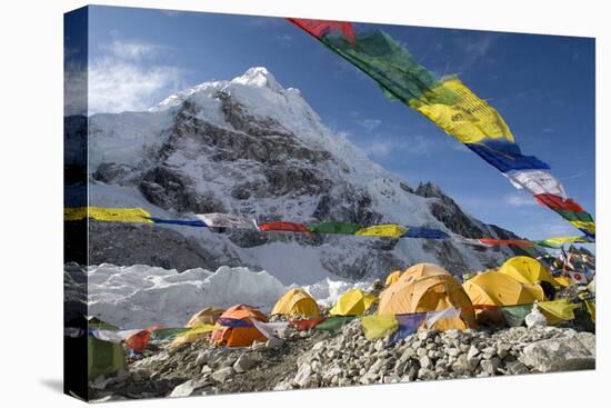 Tents of Mountaineers Scattered Along Khumbu Glacier, Base Camp, Mt Everest, Nepal-David Noyes-Stretched Canvas