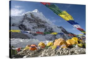 Tents of Mountaineers Scattered Along Khumbu Glacier, Base Camp, Mt Everest, Nepal-David Noyes-Stretched Canvas