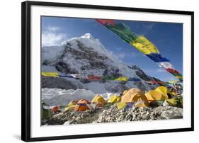 Tents of Mountaineers Scattered Along Khumbu Glacier, Base Camp, Mt Everest, Nepal-David Noyes-Framed Photographic Print