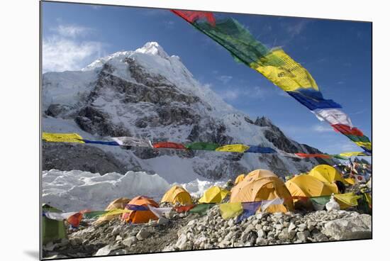 Tents of Mountaineers Scattered Along Khumbu Glacier, Base Camp, Mt Everest, Nepal-David Noyes-Mounted Photographic Print