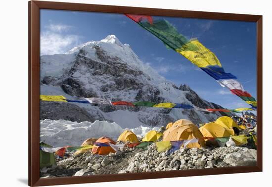 Tents of Mountaineers Scattered Along Khumbu Glacier, Base Camp, Mt Everest, Nepal-David Noyes-Framed Photographic Print