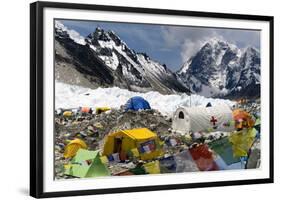 Tents of Mountaineers Scattered Along Khumbu Glacier, Base Camp, Mt Everest, Nepal-David Noyes-Framed Photographic Print