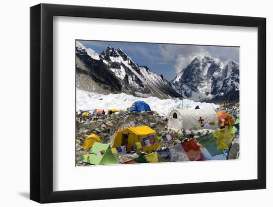 Tents of Mountaineers Scattered Along Khumbu Glacier, Base Camp, Mt Everest, Nepal-David Noyes-Framed Premium Photographic Print