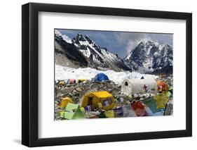 Tents of Mountaineers Scattered Along Khumbu Glacier, Base Camp, Mt Everest, Nepal-David Noyes-Framed Photographic Print