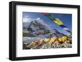 Tents of Mountaineers Scattered Along Khumbu Glacier, Base Camp, Mt Everest, Nepal-David Noyes-Framed Premium Photographic Print