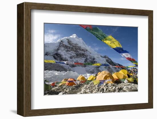 Tents of Mountaineers Scattered Along Khumbu Glacier, Base Camp, Mt Everest, Nepal-David Noyes-Framed Photographic Print