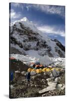 Tents of Mountaineers Scattered Along Khumbu Glacier, Base Camp, Mt Everest, Nepal-David Noyes-Stretched Canvas