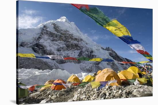 Tents of Mountaineers Scattered Along Khumbu Glacier, Base Camp, Mt Everest, Nepal-David Noyes-Stretched Canvas