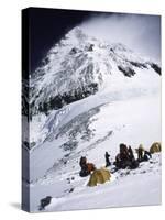Tents on Southside of Everest, Nepal-Michael Brown-Stretched Canvas