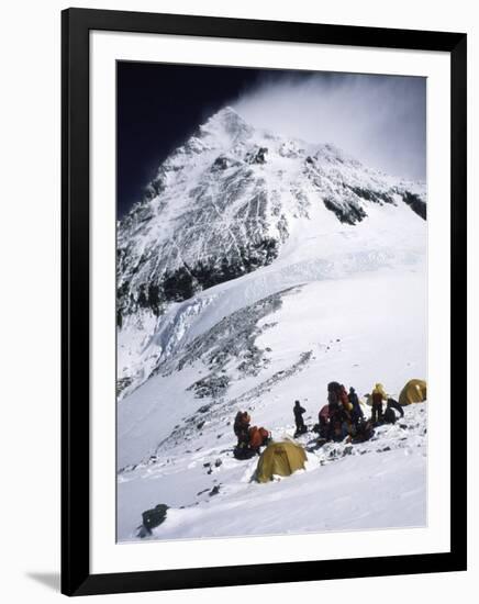 Tents on Southside of Everest, Nepal-Michael Brown-Framed Premium Photographic Print