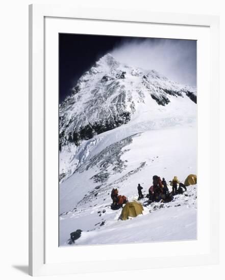 Tents on Southside of Everest, Nepal-Michael Brown-Framed Photographic Print