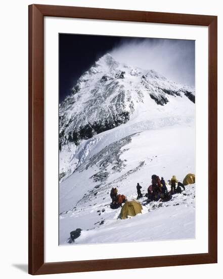 Tents on Southside of Everest, Nepal-Michael Brown-Framed Photographic Print