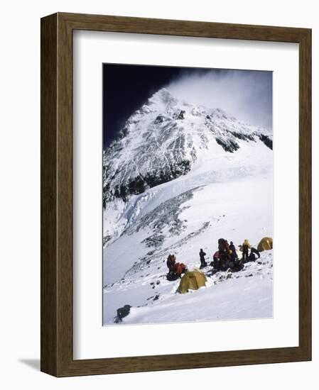 Tents on Southside of Everest, Nepal-Michael Brown-Framed Photographic Print