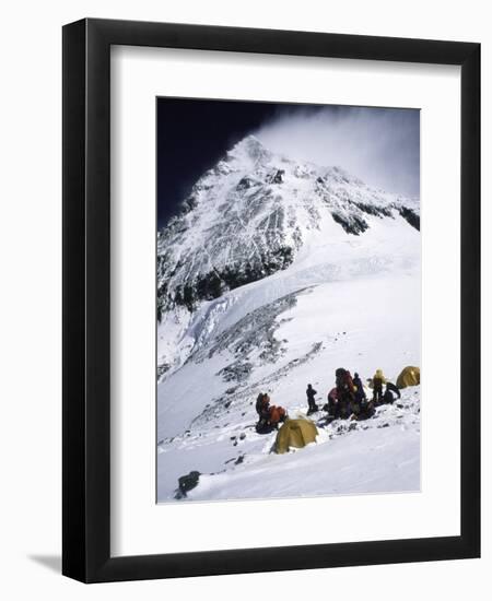 Tents on Southside of Everest, Nepal-Michael Brown-Framed Photographic Print