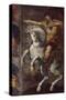 Tenture de cuir peint, les Héros Romains. Marcus Curtius-Hendrick Goltzius-Stretched Canvas