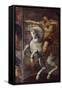 Tenture de cuir peint, les Héros Romains. Marcus Curtius-Hendrick Goltzius-Framed Stretched Canvas