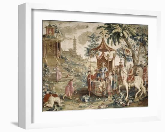 Tenture du prince chinois : "le voyage de l'Empereur"-Guy-Louis Vernansal-Framed Giclee Print