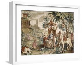 Tenture du prince chinois : "le voyage de l'Empereur"-Guy-Louis Vernansal-Framed Giclee Print