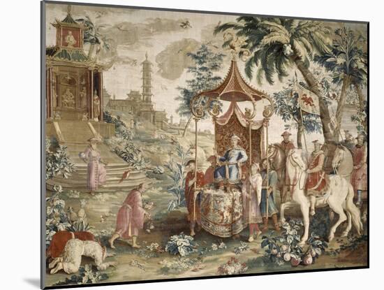 Tenture du prince chinois : "le voyage de l'Empereur"-Guy-Louis Vernansal-Mounted Giclee Print