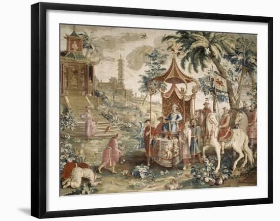 Tenture du prince chinois : "le voyage de l'Empereur"-Guy-Louis Vernansal-Framed Giclee Print