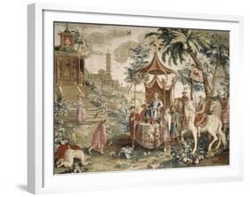 Tenture du prince chinois : "le voyage de l'Empereur"-Guy-Louis Vernansal-Framed Giclee Print