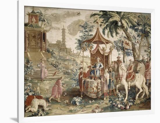 Tenture du prince chinois : "le voyage de l'Empereur"-Guy-Louis Vernansal-Framed Giclee Print