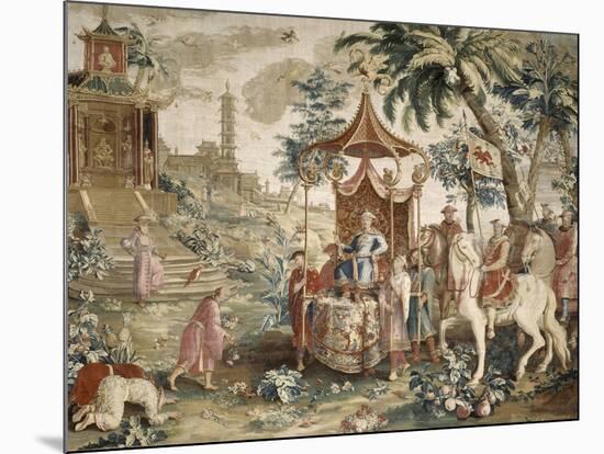 Tenture du prince chinois : "le voyage de l'Empereur"-Guy-Louis Vernansal-Mounted Giclee Print