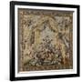 Tenture du Triomphe de Flore: Treillage et vase de fleurs-null-Framed Giclee Print