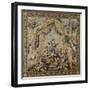 Tenture du Triomphe de Flore: Treillage et vase de fleurs-null-Framed Giclee Print