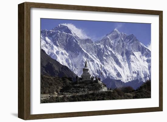Tenzing Norgye Memorial Stupa with Mount Everest-John Woodworth-Framed Photographic Print