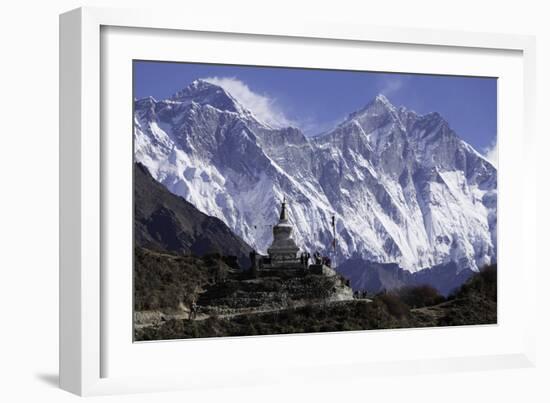 Tenzing Norgye Memorial Stupa with Mount Everest-John Woodworth-Framed Photographic Print