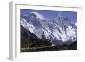 Tenzing Norgye Memorial Stupa with Mount Everest-John Woodworth-Framed Photographic Print