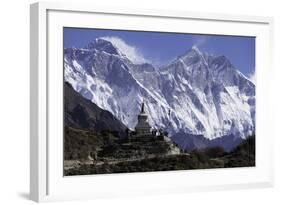 Tenzing Norgye Memorial Stupa with Mount Everest-John Woodworth-Framed Photographic Print