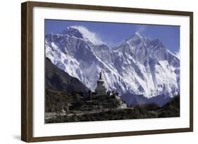 Tenzing Norgye Memorial Stupa with Mount Everest-John Woodworth-Framed Photographic Print