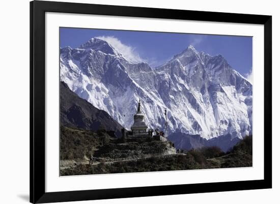 Tenzing Norgye Memorial Stupa with Mount Everest-John Woodworth-Framed Photographic Print