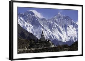 Tenzing Norgye Memorial Stupa with Mount Everest-John Woodworth-Framed Photographic Print