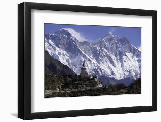 Tenzing Norgye Memorial Stupa with Mount Everest-John Woodworth-Framed Premium Photographic Print