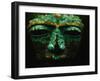 Teotihuacan Mosaic Sculpture Mask-Randy Faris-Framed Photographic Print