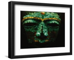 Teotihuacan Mosaic Sculpture Mask-Randy Faris-Framed Photographic Print