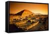 Teotihuacan's Pyramid of the Sun-Randy Faris-Framed Stretched Canvas