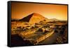 Teotihuacan's Pyramid of the Sun-Randy Faris-Framed Stretched Canvas