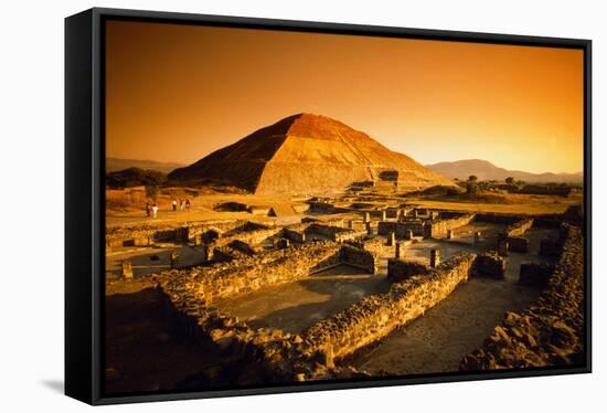 Teotihuacan's Pyramid of the Sun-Randy Faris-Framed Stretched Canvas